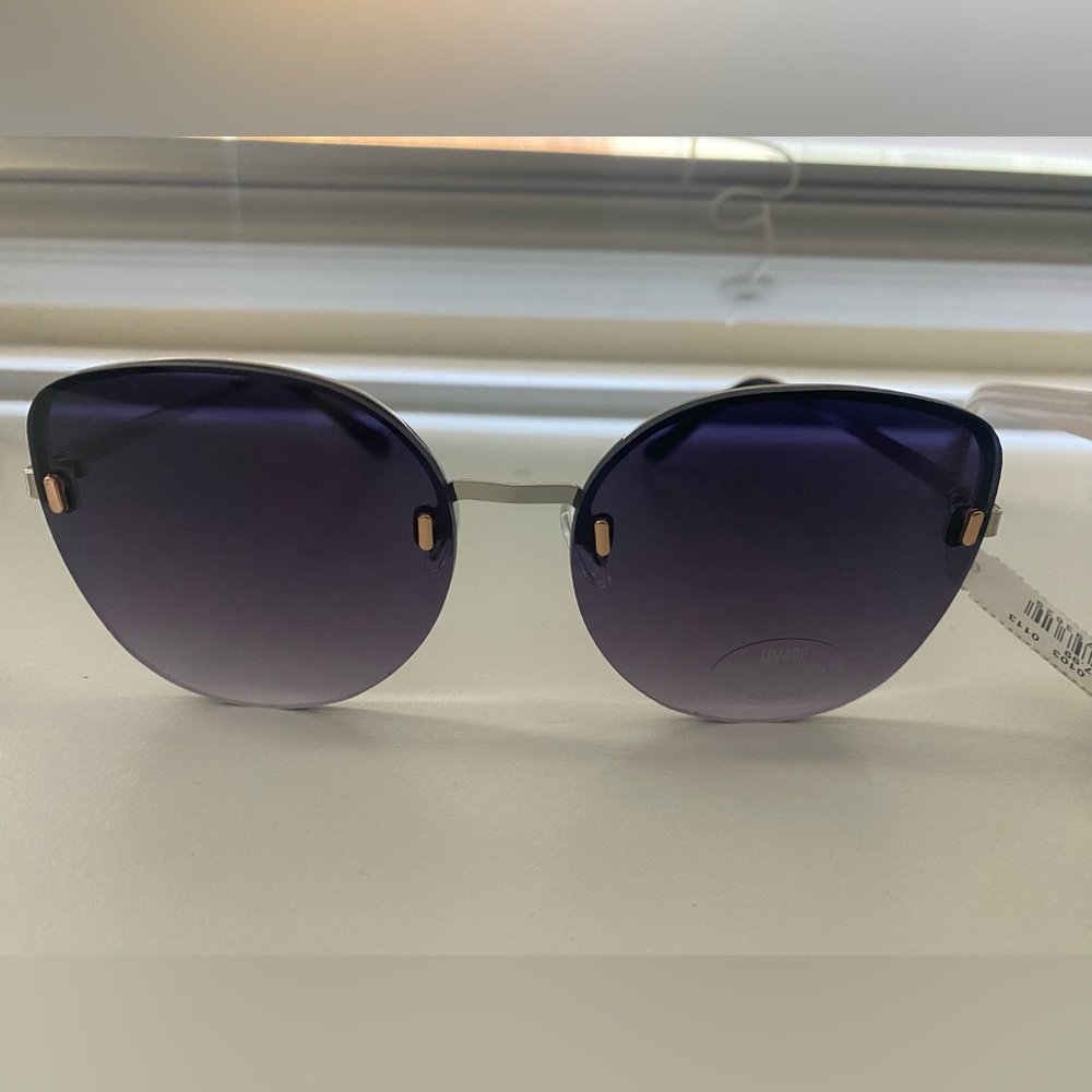 Silver Rimless Smokey Lens Sunglasses - Picture 2 of 4